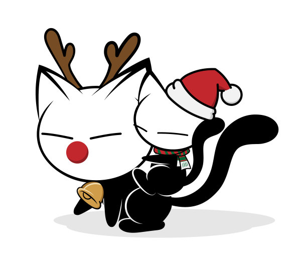 白色背景上的猫标志图片下载