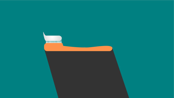 图标设计牙刷隔离在绿色图片下载