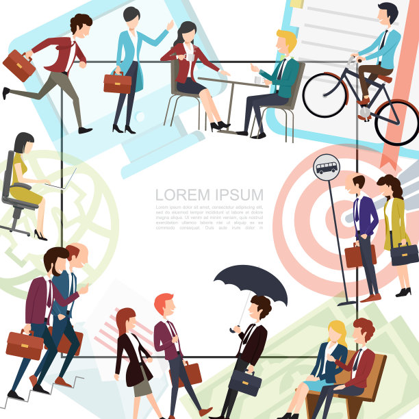 扁平的业务人员模板图片下载