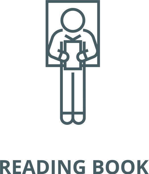 铺设人阅读书籍线图标线性图片下载