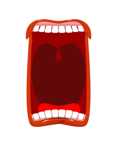 张开嘴，牙齿和舌头饿了就打白呵欠图片下载