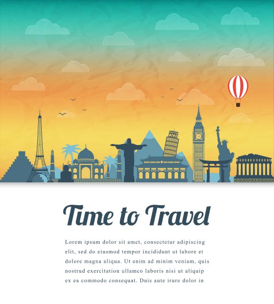 旅游作文与著名的世界地标图片下载