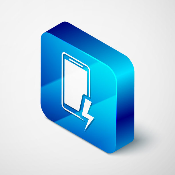 等距智能手机充电电池图标图片下载