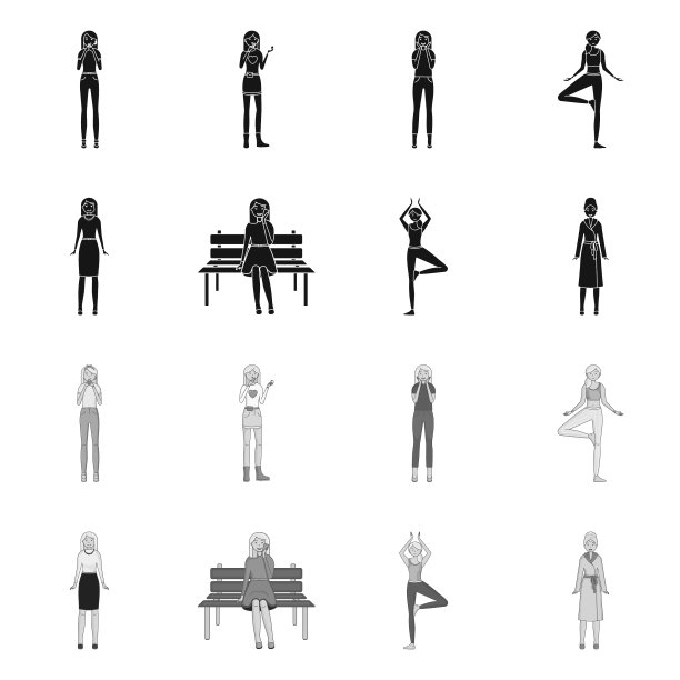 姿势和情绪信号设置图片下载