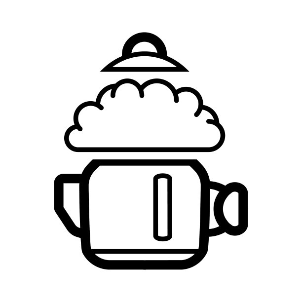 一个沸腾的水壶和蒸汽在白色的背景图片下载