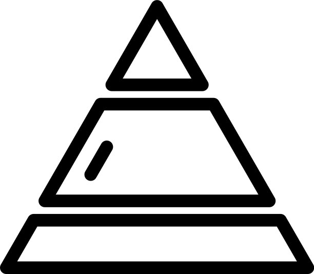 扁平风格的金字塔线条图标，适用于应用程序UI图片下载