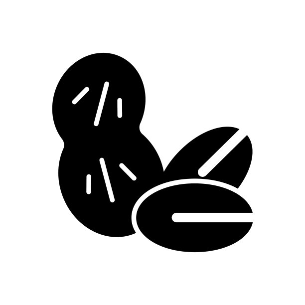 花生图标孤立在白色背景图片下载