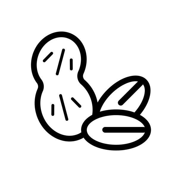 花生图标孤立在白色背景图片下载