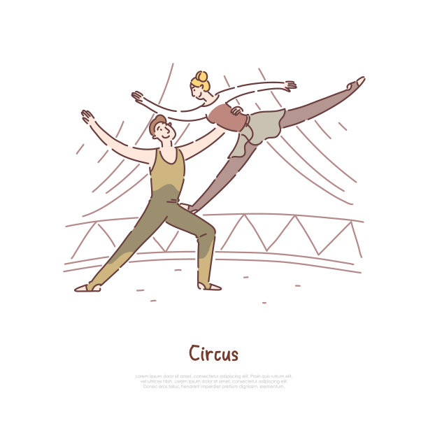 男女杂技演员表演马戏表演图片下载