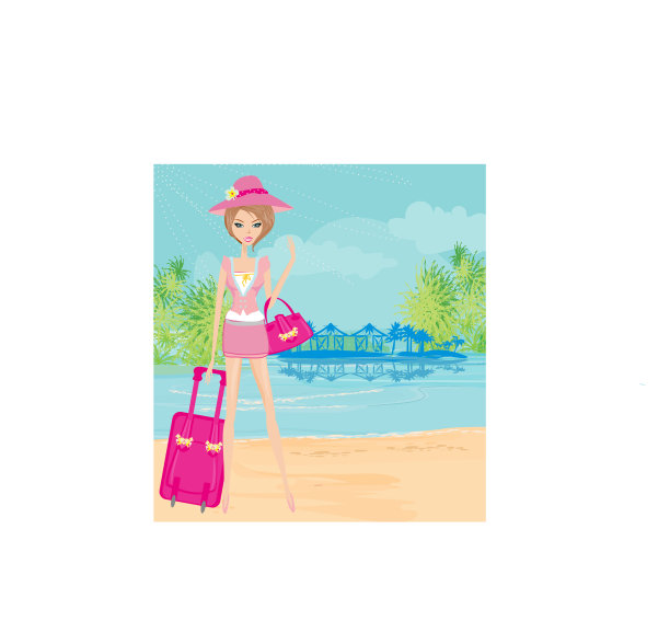 优雅度假游客图片下载