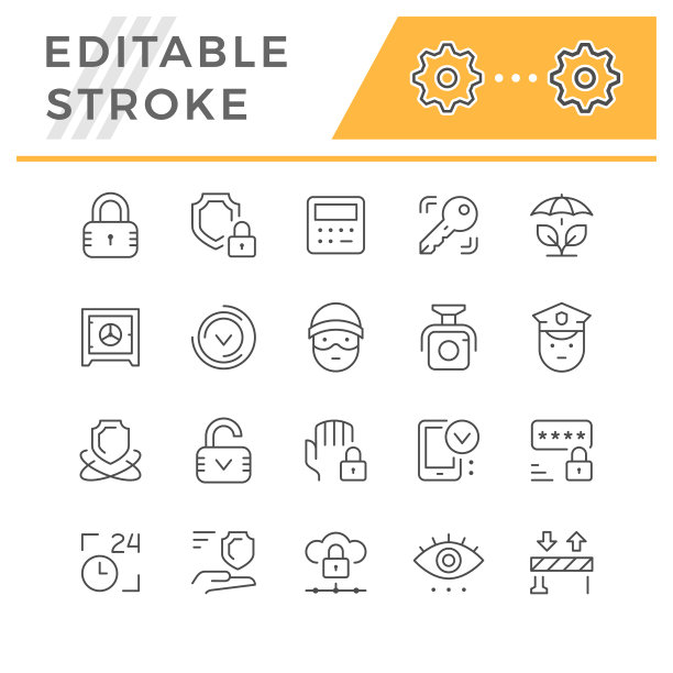 设置可编辑的描边线图标安全图片下载