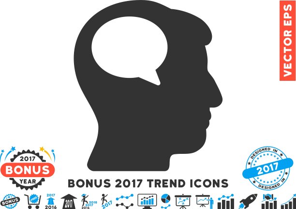 人思考与2017年奖金趋势平图标图片下载