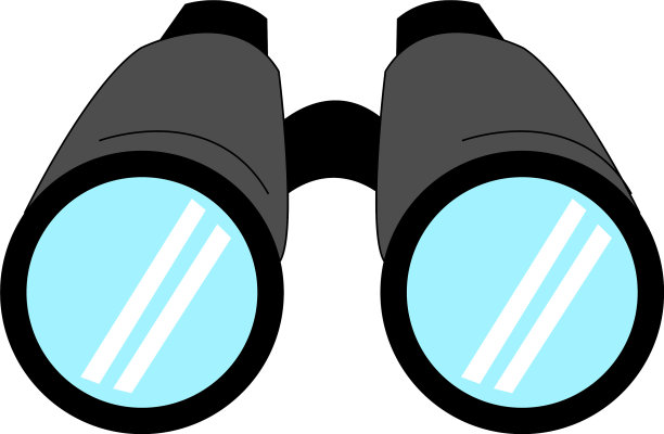 白色背景的大双筒望远镜图片下载