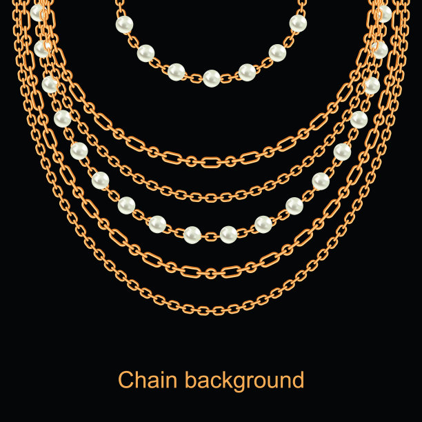 背景以梨子和金色金属链图片下载