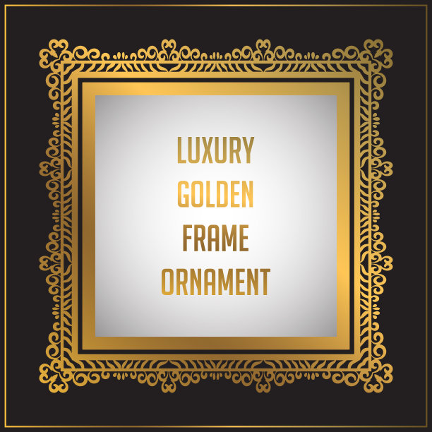 豪华金花装饰框架设计黄金图片下载