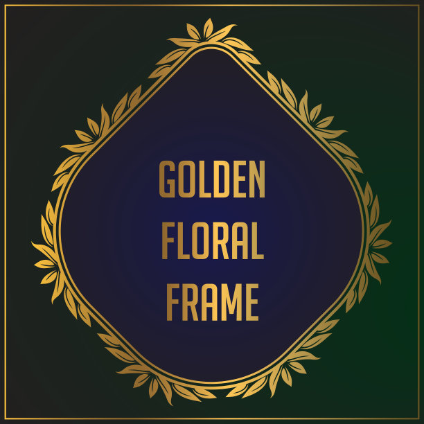 豪华金花装饰框架设计黄金图片下载