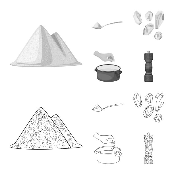 孤立对象的烹饪和海标志集图片下载