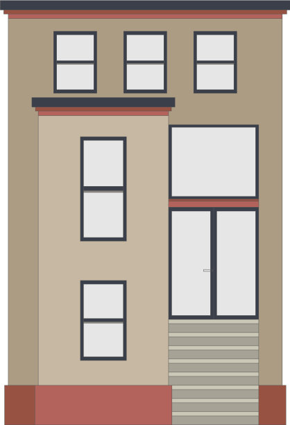 卡通历史棕色建筑图标高度图片下载