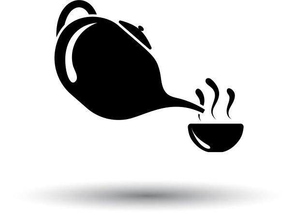 带有杯子图标的温泉茶壶图片下载