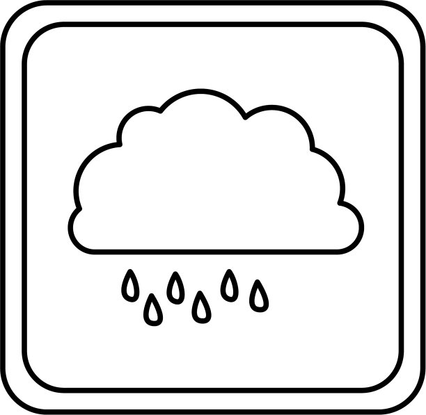 多云降雨图标符号图片下载