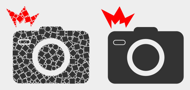 像素化和平面照片flash图标图片下载