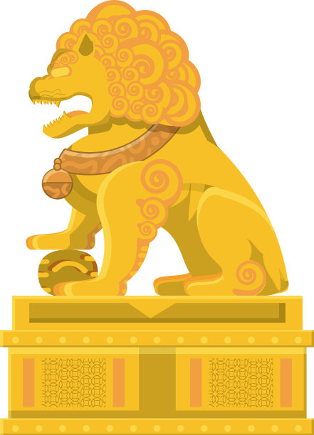 中国狮子的金像图片下载