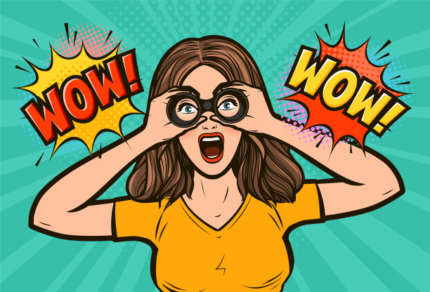 哇，张大嘴巴的性感惊讶女人图片下载