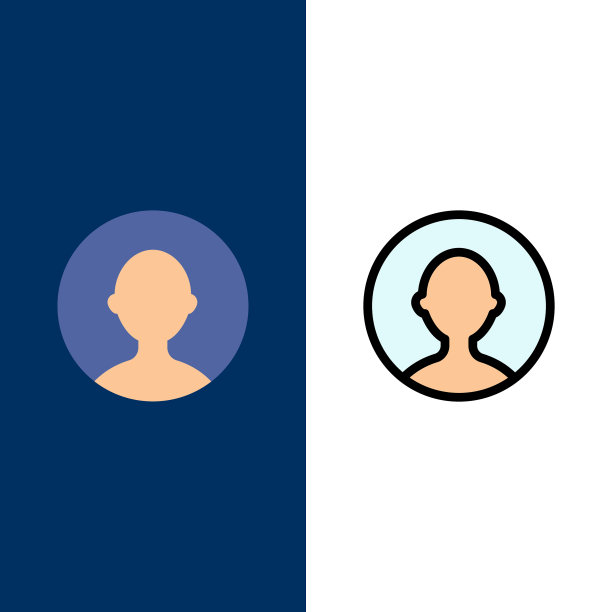 头像用户配置文件图标平坦，线条填充图片下载