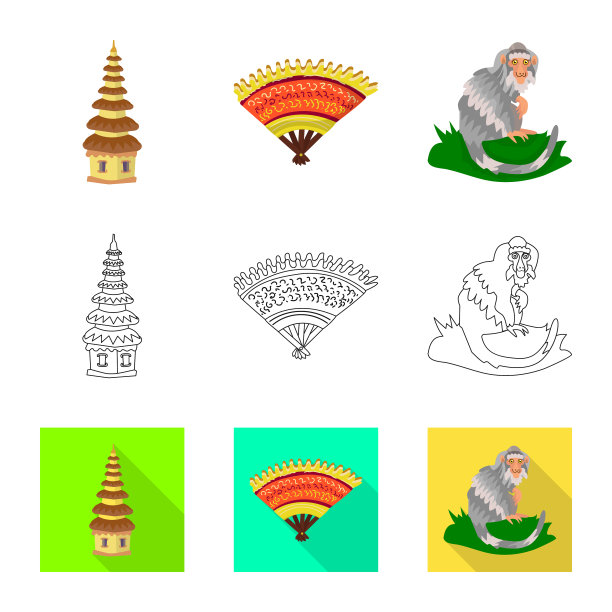 孤立对象和旅行标志设置和图片下载