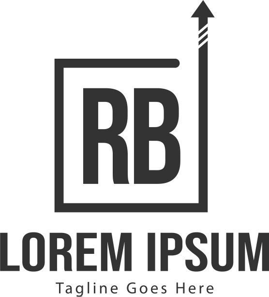 RB字母现代框架标志模板图片下载