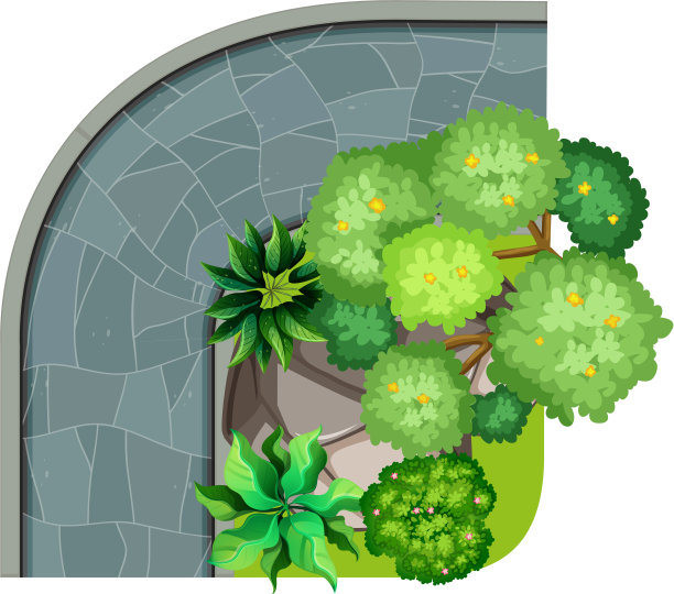 自然和人行道鸟瞰图图片下载