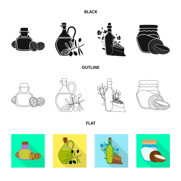 健康蔬菜标志套装设计图片下载