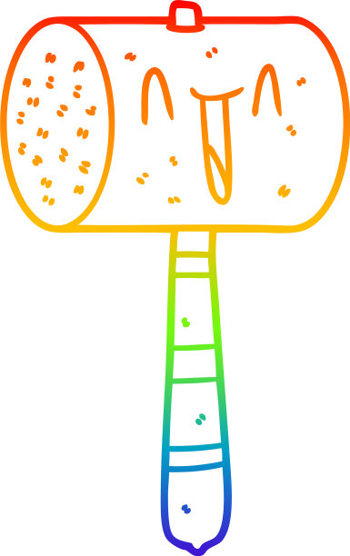 彩虹渐变线画卡通锤图片下载
