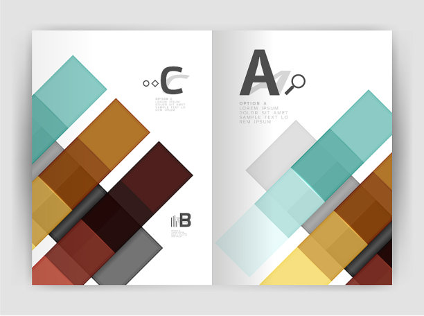 正方形和矩形a4宣传册模板图片下载