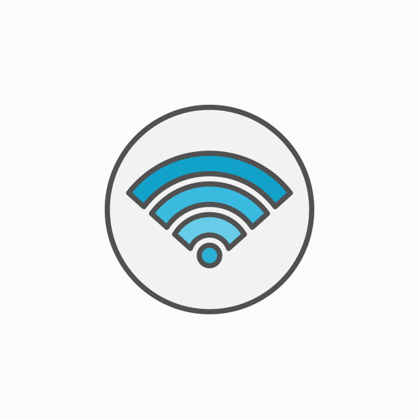 彩色Wi-Fi圆形图标图片下载