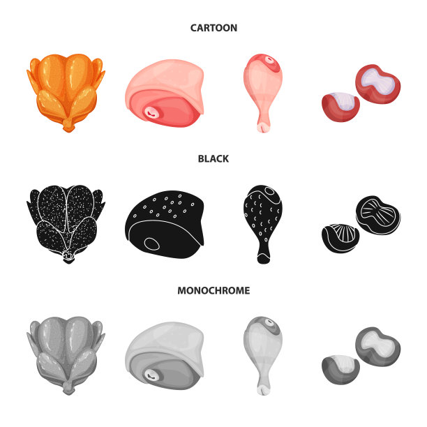 产品和家禽符号集的设计图片下载