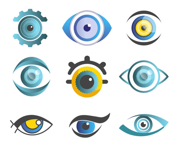 视觉眼睛孤立抽象图标颜色瞳孔图片下载