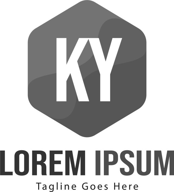 现代框架KY字母标志模板图片下载