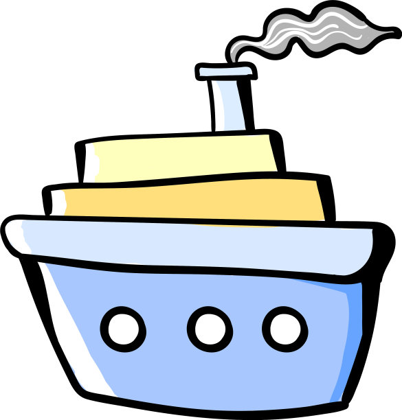 白色背景下海上的大船图片下载