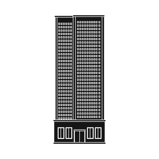 孤立的摩天大楼和酒店标志图片下载