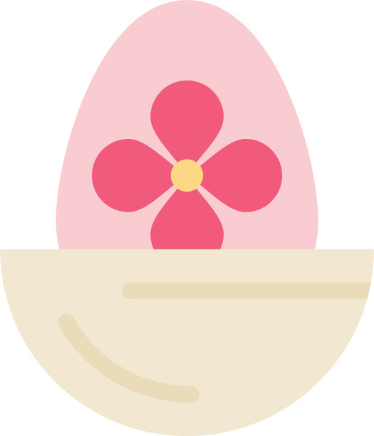 煮熟的蛋煮熟的复活节食物蛋平面颜色图标图片下载