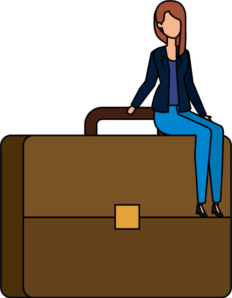 女商人坐在投资组合里图片下载