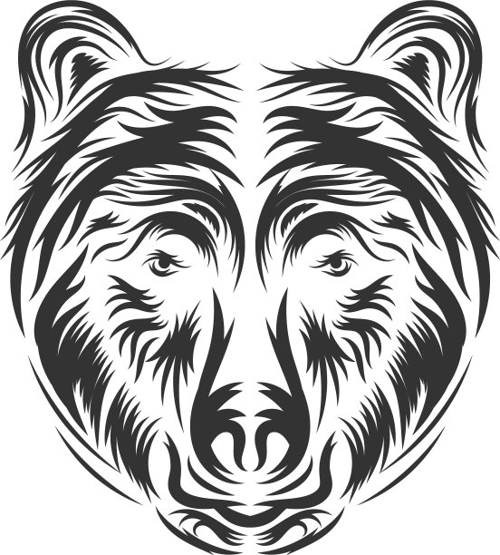 手画熊头图片下载