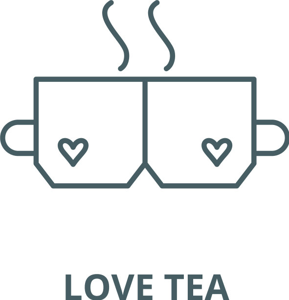 爱茶线条图标线性概念轮廓图片下载