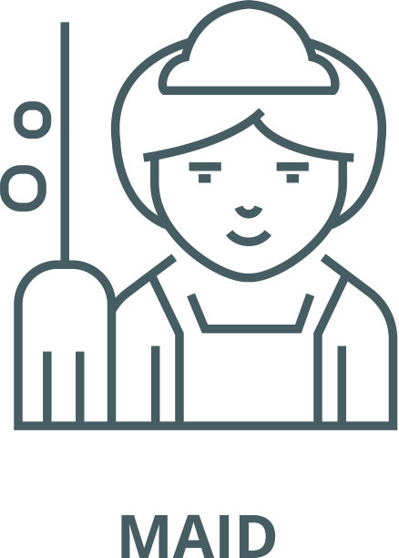 女佣线图标线性概念大纲图片下载