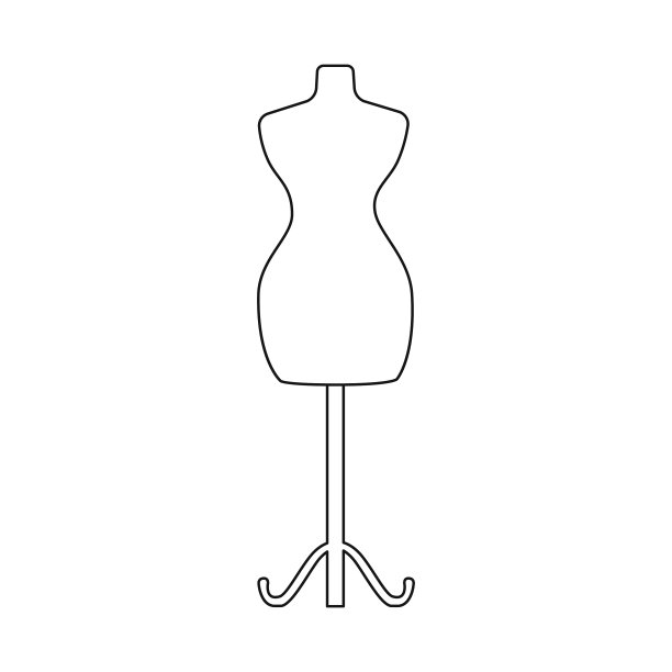 孤立的物体人体模型和裁缝符号图片下载