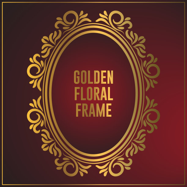 豪华椭圆金装饰框架设计金图片下载