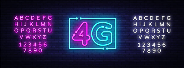 4g新无线上网wifi连接霓虹灯图片下载