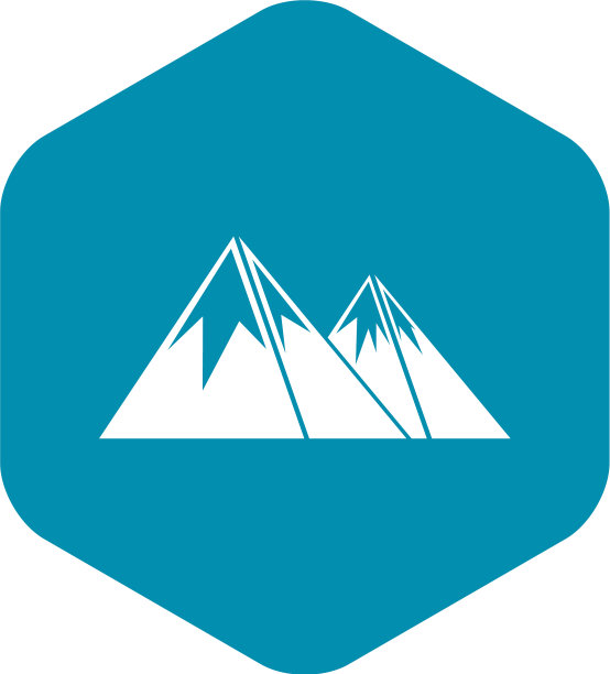 山与雪图标简约风格图片下载