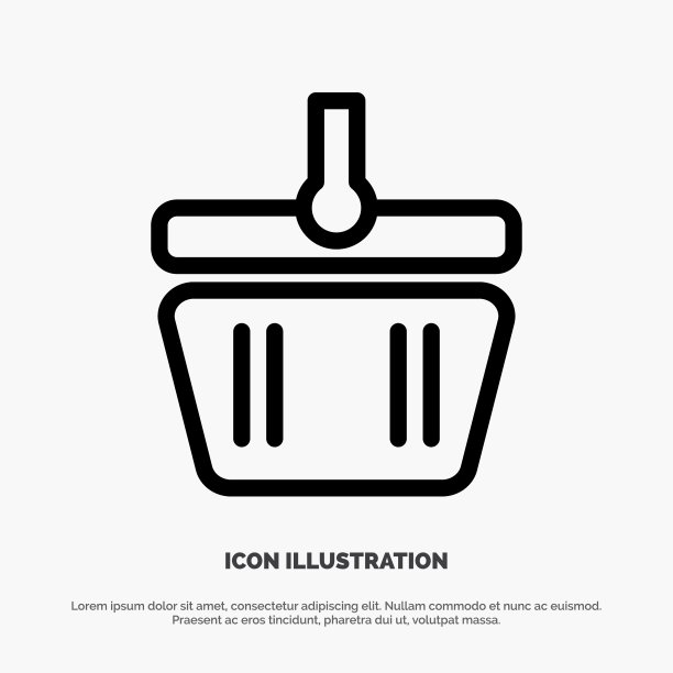 购物篮购物车春运线图标图片下载